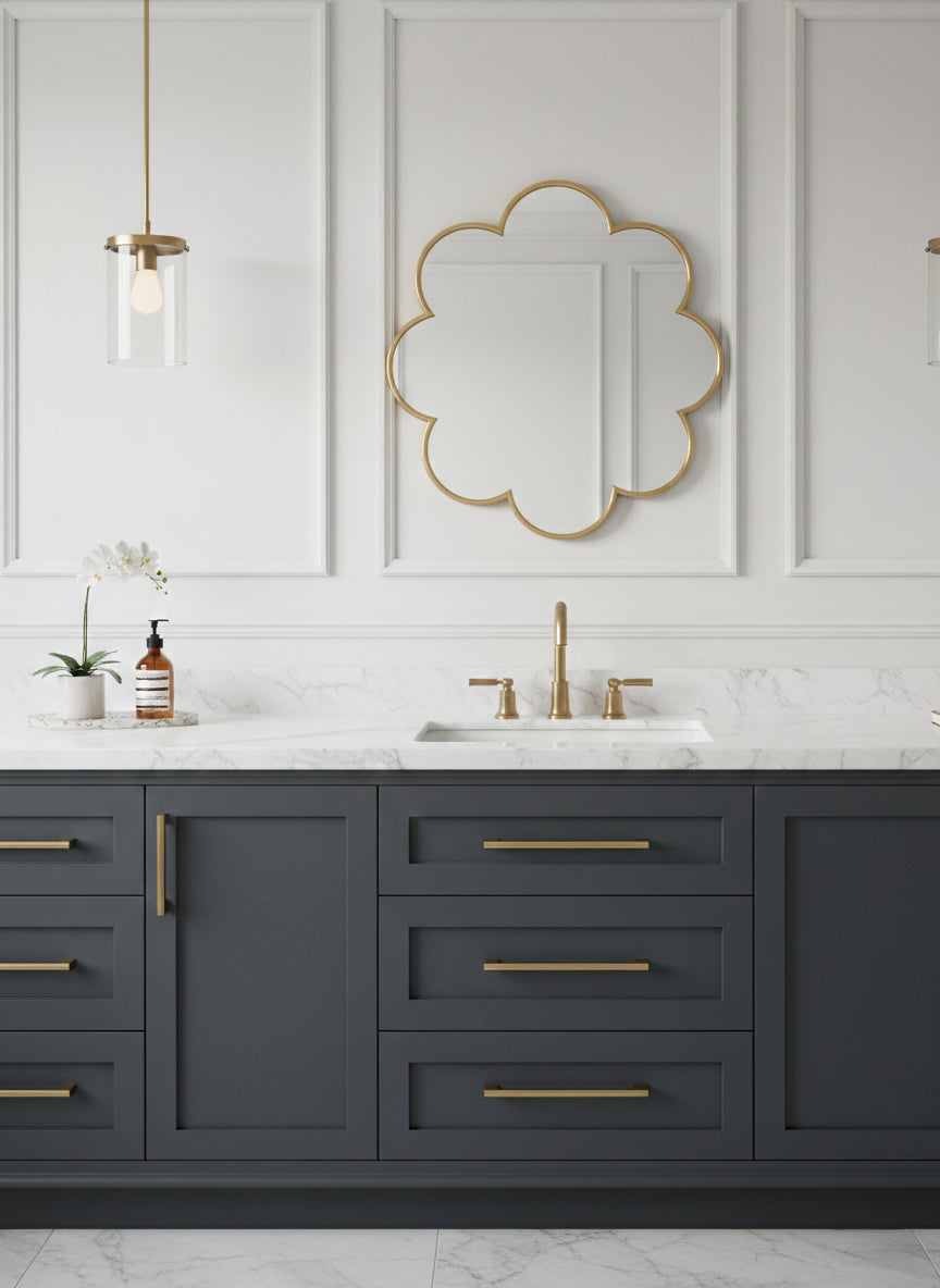 Flower shaped wall mirror