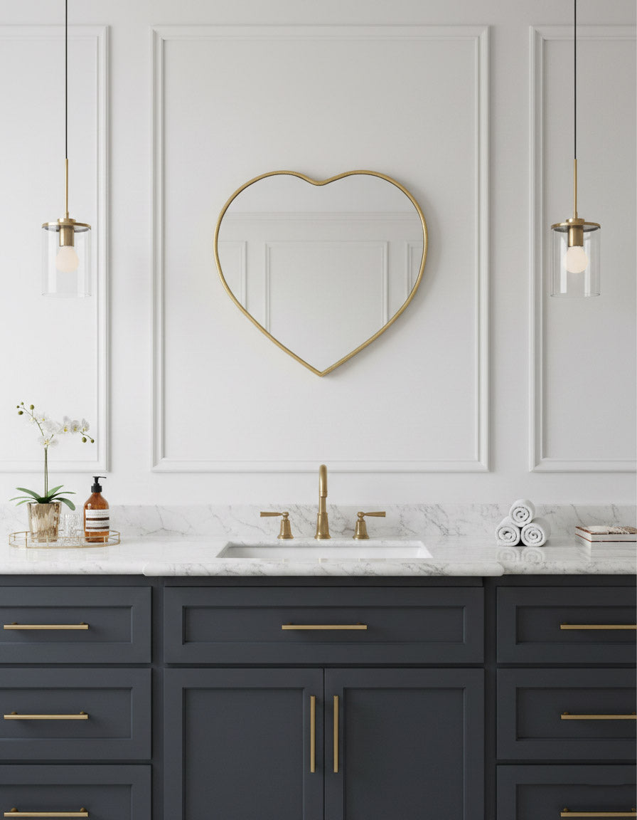 Heart shaped wall mirror