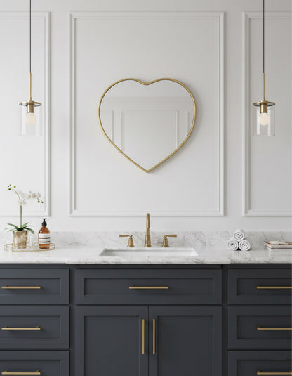 Heart shaped wall mirror