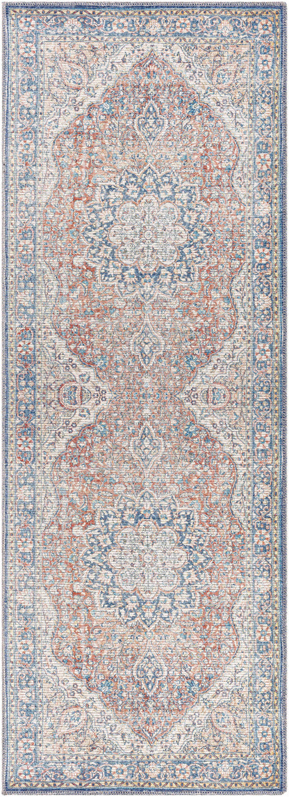 Washable Red Blue Rug - Limited Edition Home Decor
