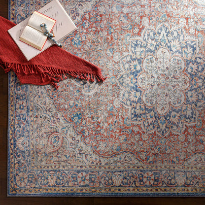 Washable Red Blue Rug - Limited Edition Home Decor