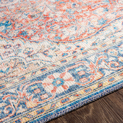 Washable Red Blue Rug - Limited Edition Home Decor