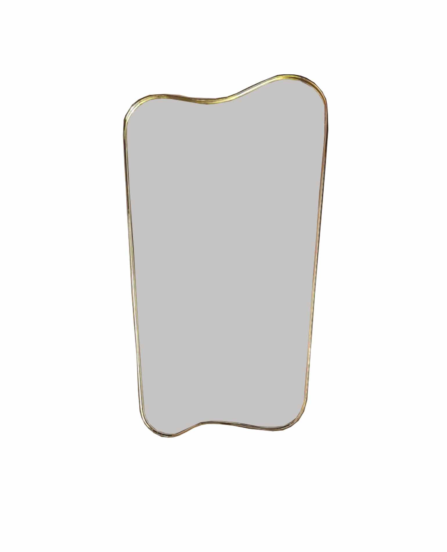 brass mirror in white background