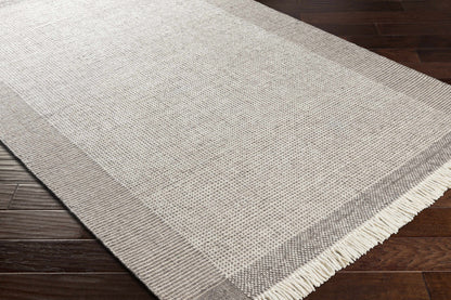 Beige Grid Wool Area Rug - Cozy Stylish Home Décor