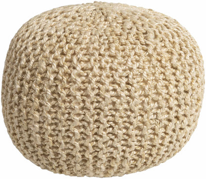 Watseka Jute Knitted Pouf Peach Natural Seating Accent For Living Rooms