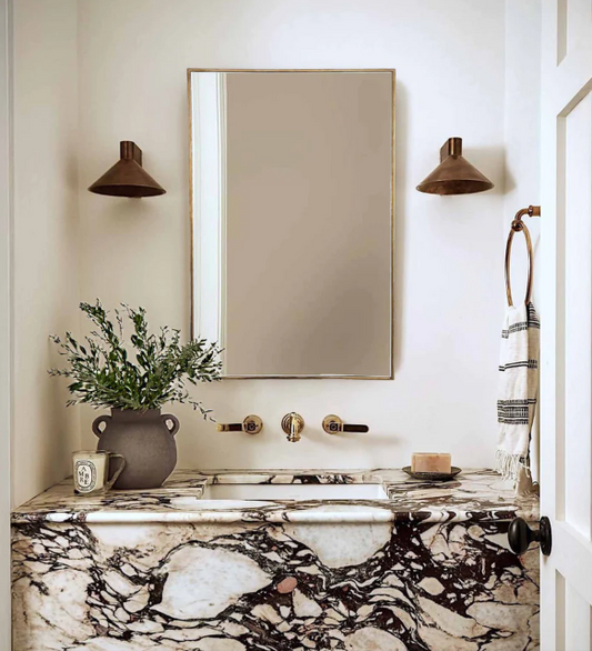 Antique Brass Mirror | Rectangular Wall Mirror, Custom Mirror