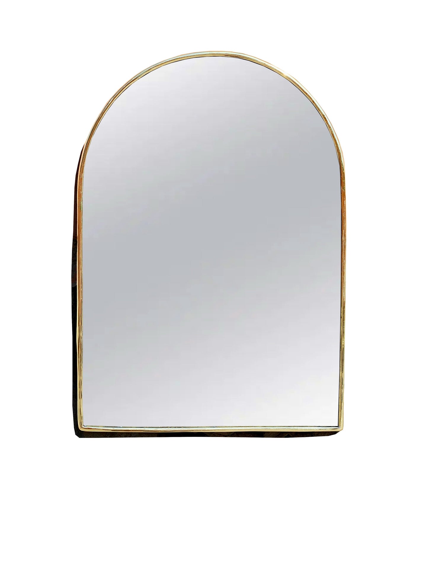 Modern arched mirror with brass
