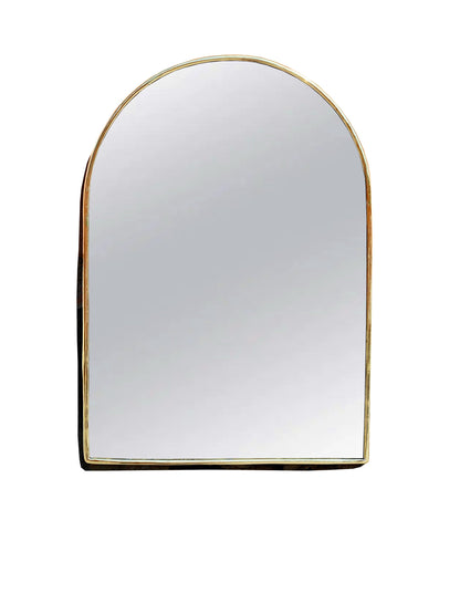 Modern arched mirror with brass