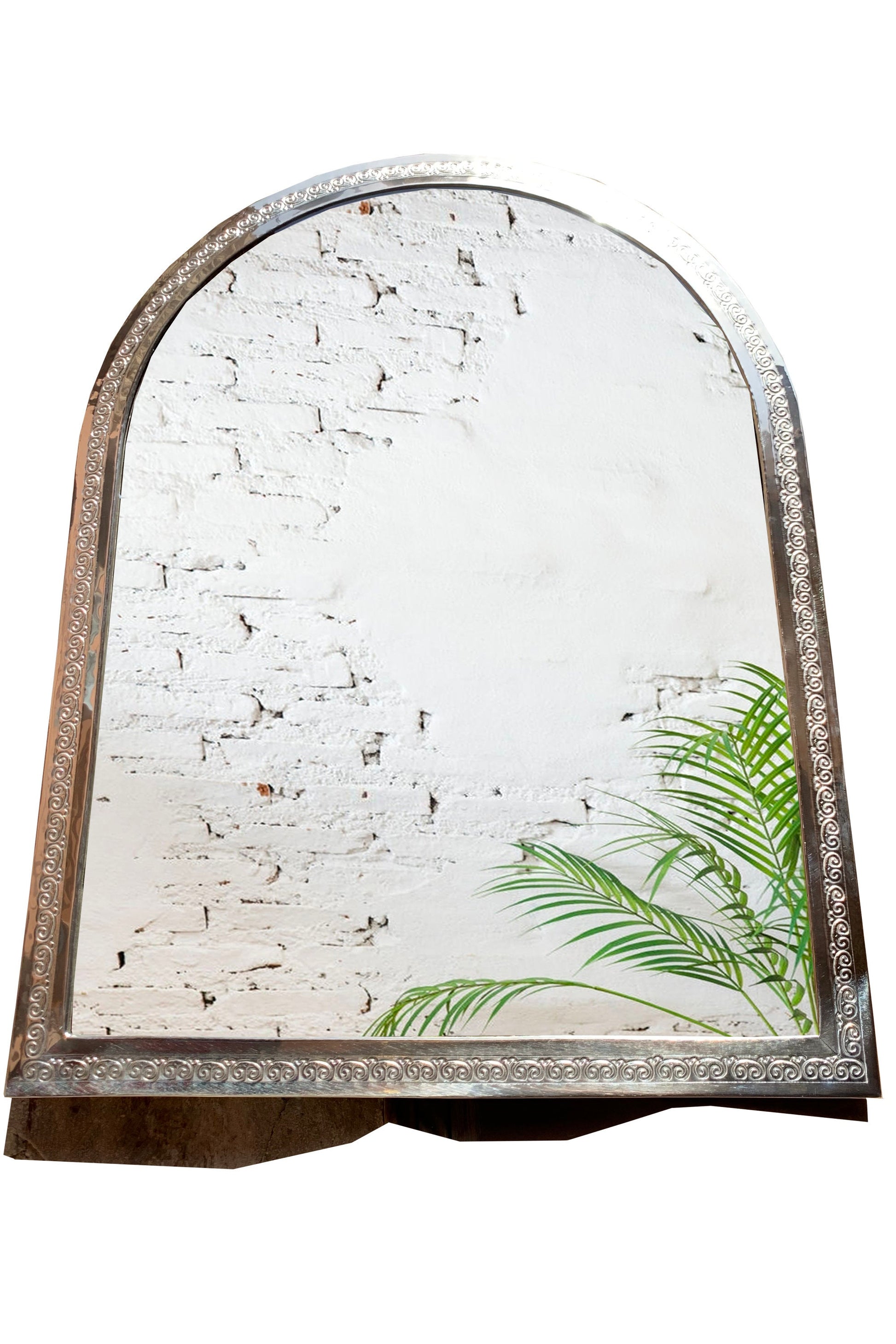 a mirror with a plant painted on it