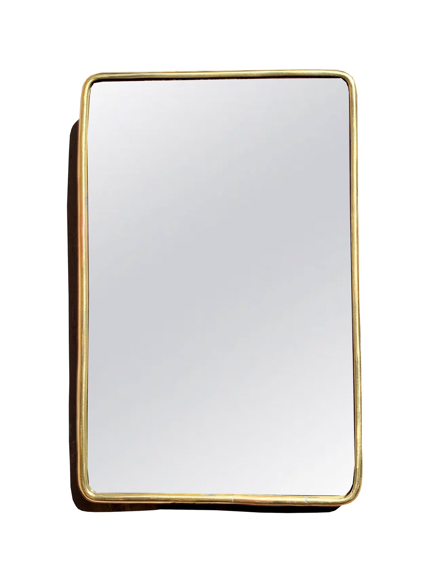 Miroir rectangulaire en laiton doré - Miroir avec cadre en laiton non laqué