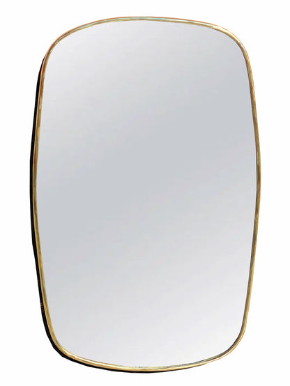 Miroir oblong en laiton - Miroir avec cadre en laiton non laqué