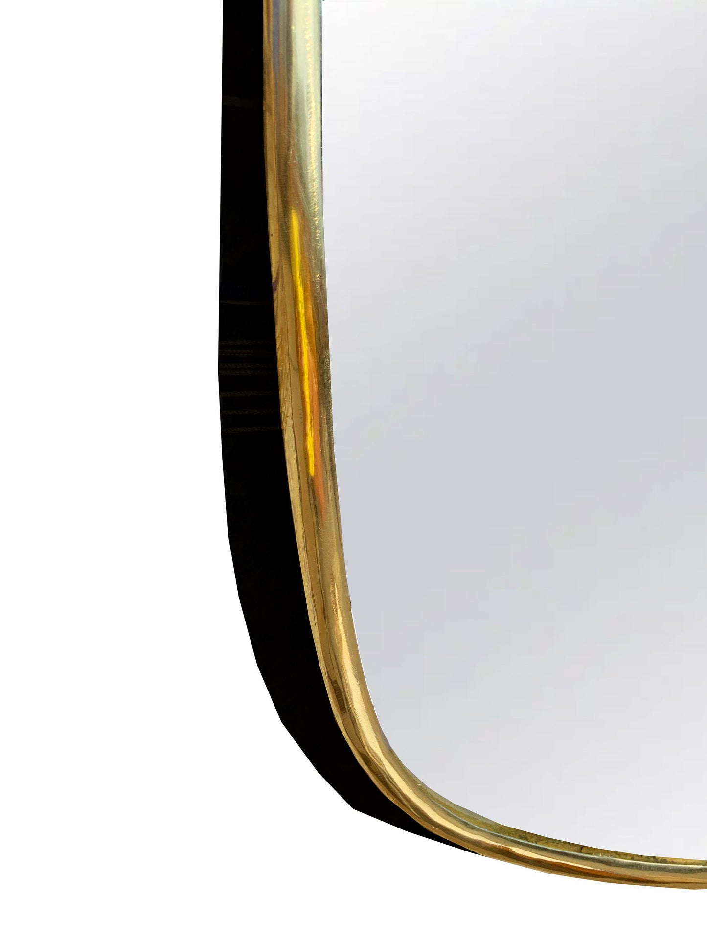 Miroir oblong en laiton - Miroir avec cadre en laiton non laqué