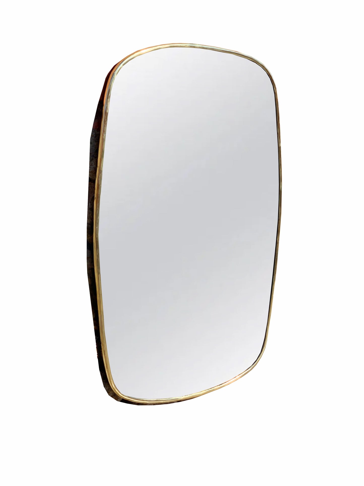 Miroir oblong en laiton - Miroir avec cadre en laiton non laqué