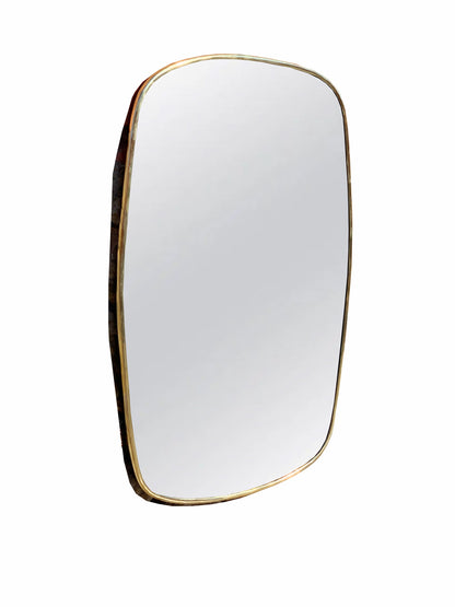 Miroir oblong en laiton - Miroir avec cadre en laiton non laqué