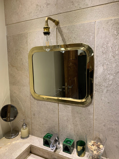 Gold Rectangle Mirror - Handmade Bathroom Mirror