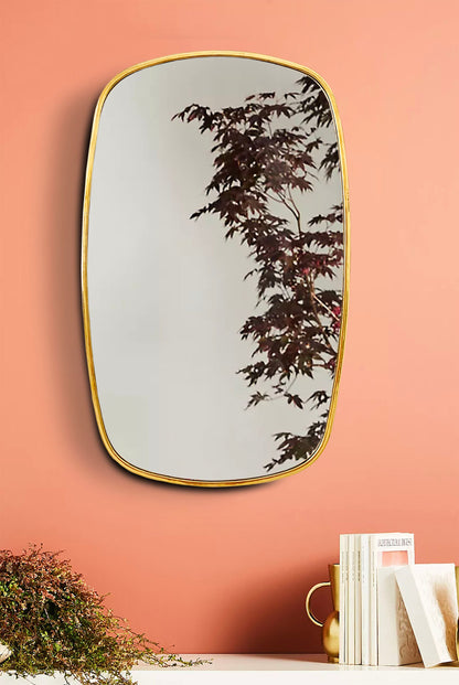 Miroir oblong en laiton – Miroir esthétique moderne