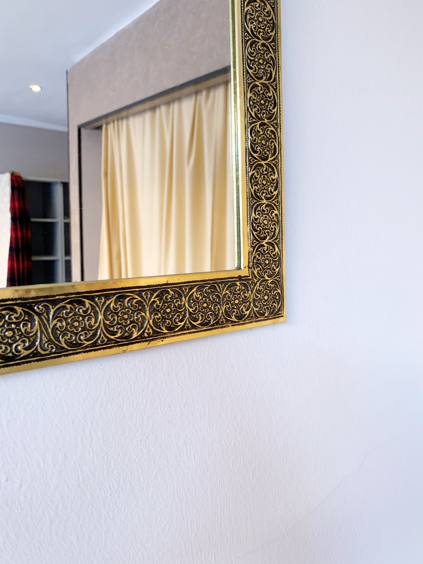 Moroccan Arch Engraved Mirror - Handmade Brass Mirror