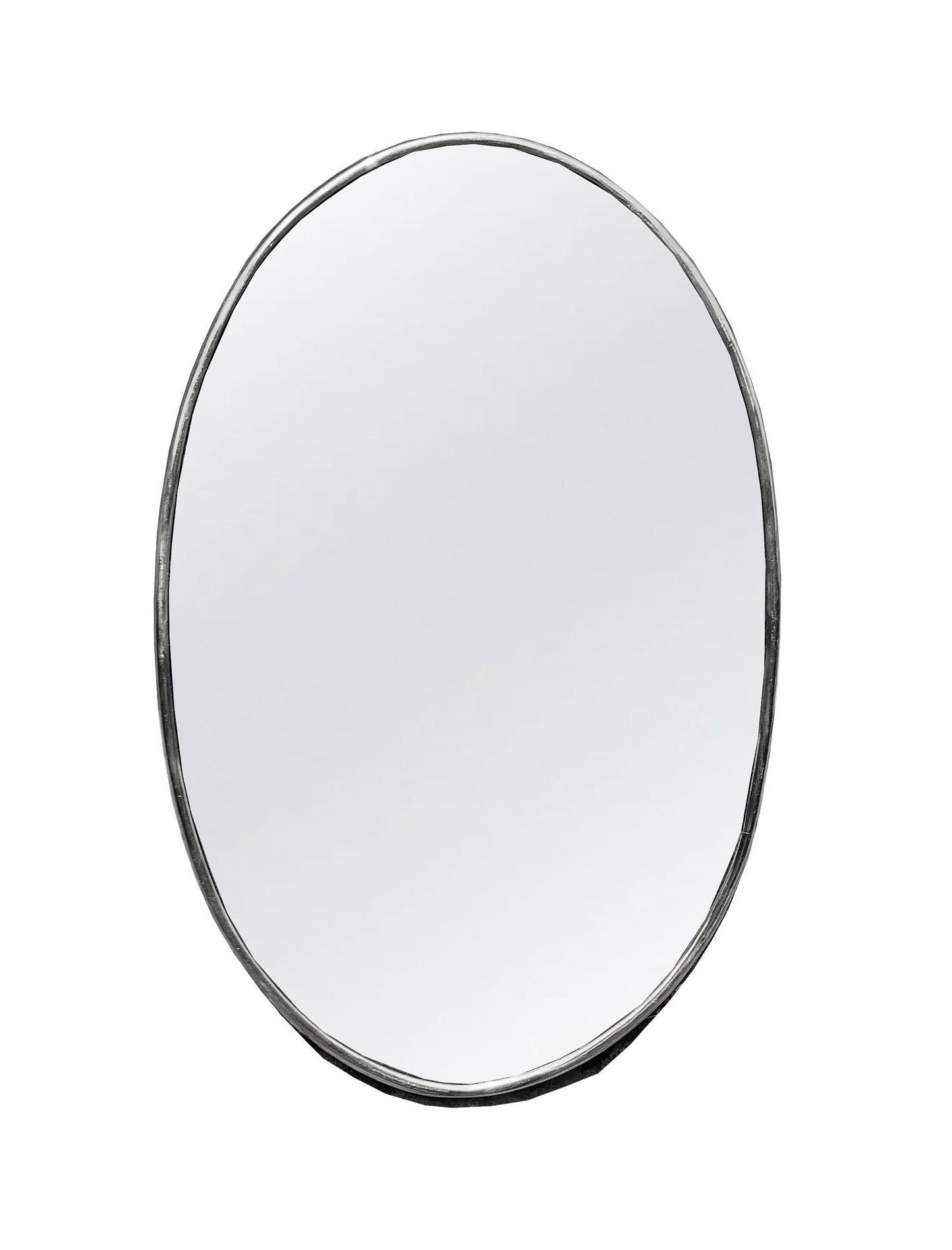 a round mirror is shown against a white background