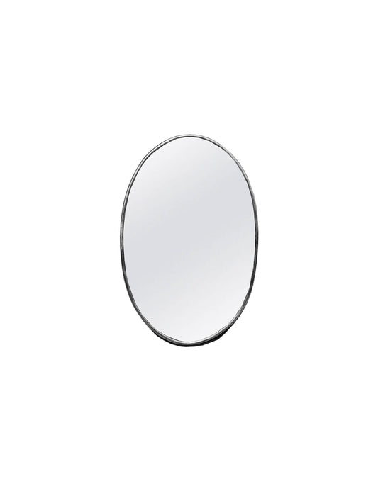 a round mirror is shown against a white background