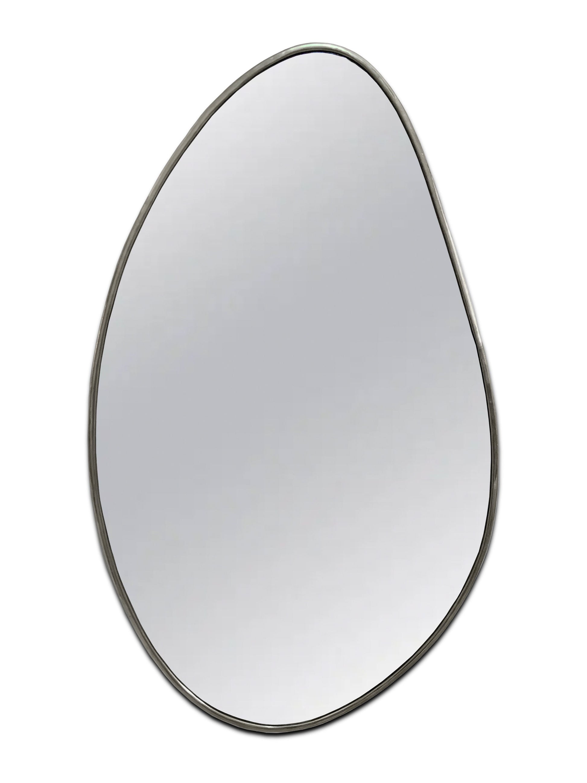 a mirror that is on a white wall