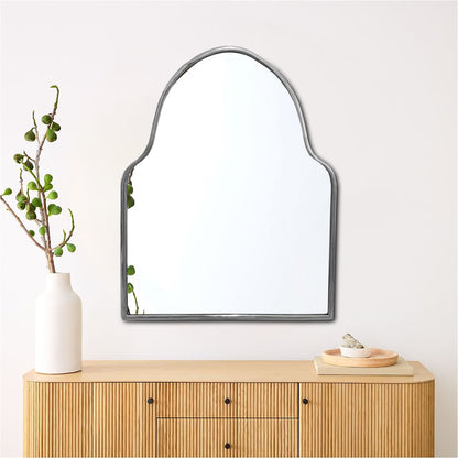 Handmade Arch Silver Brass Frame Mirror - Palmeraies