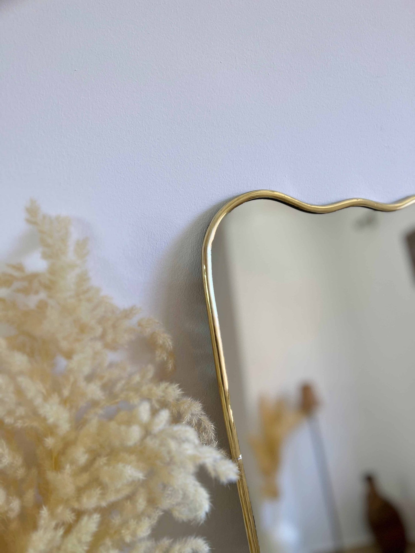 Italian Wavy Brass Mirror