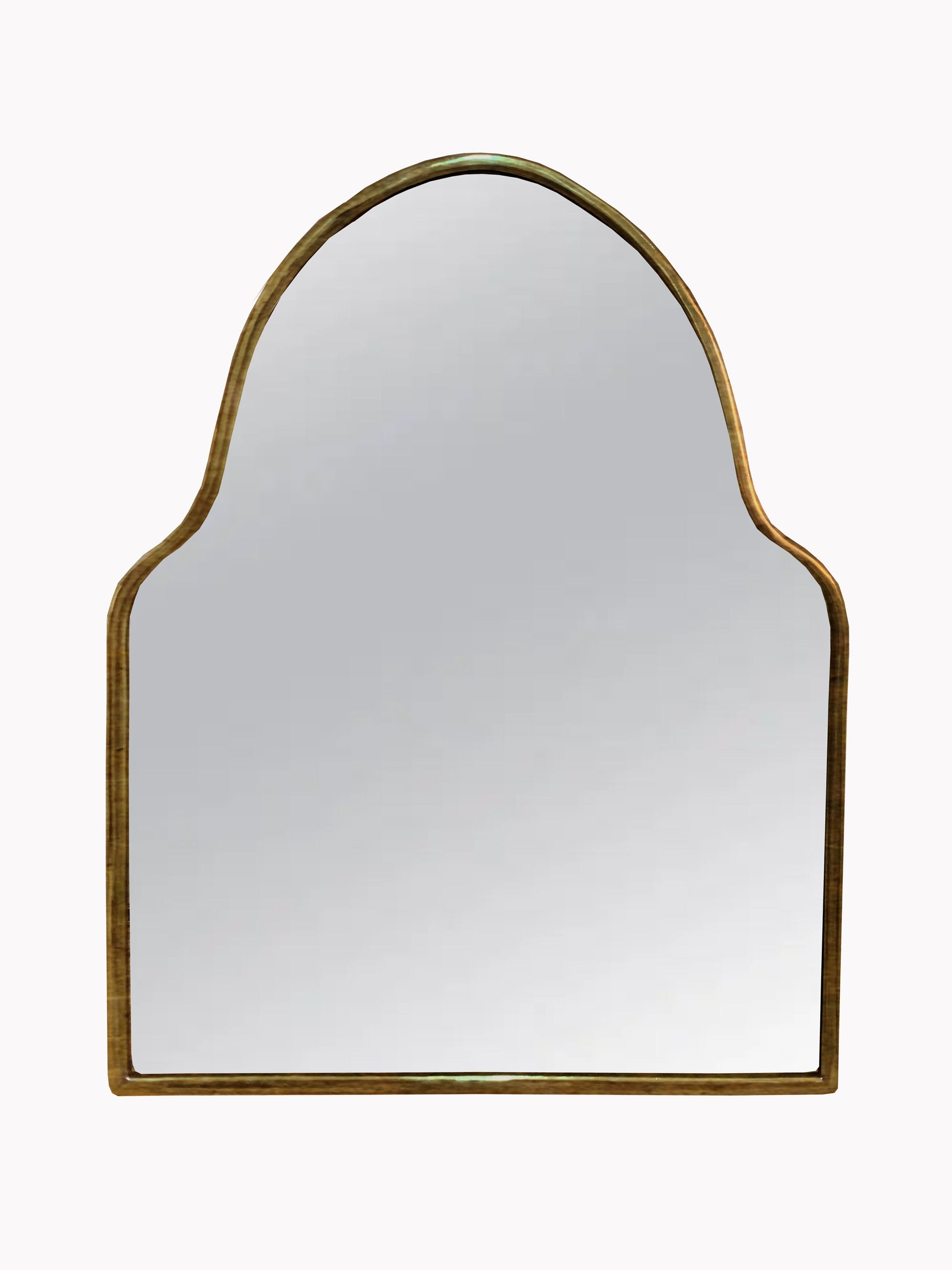 a mirror that has a gold frame around it