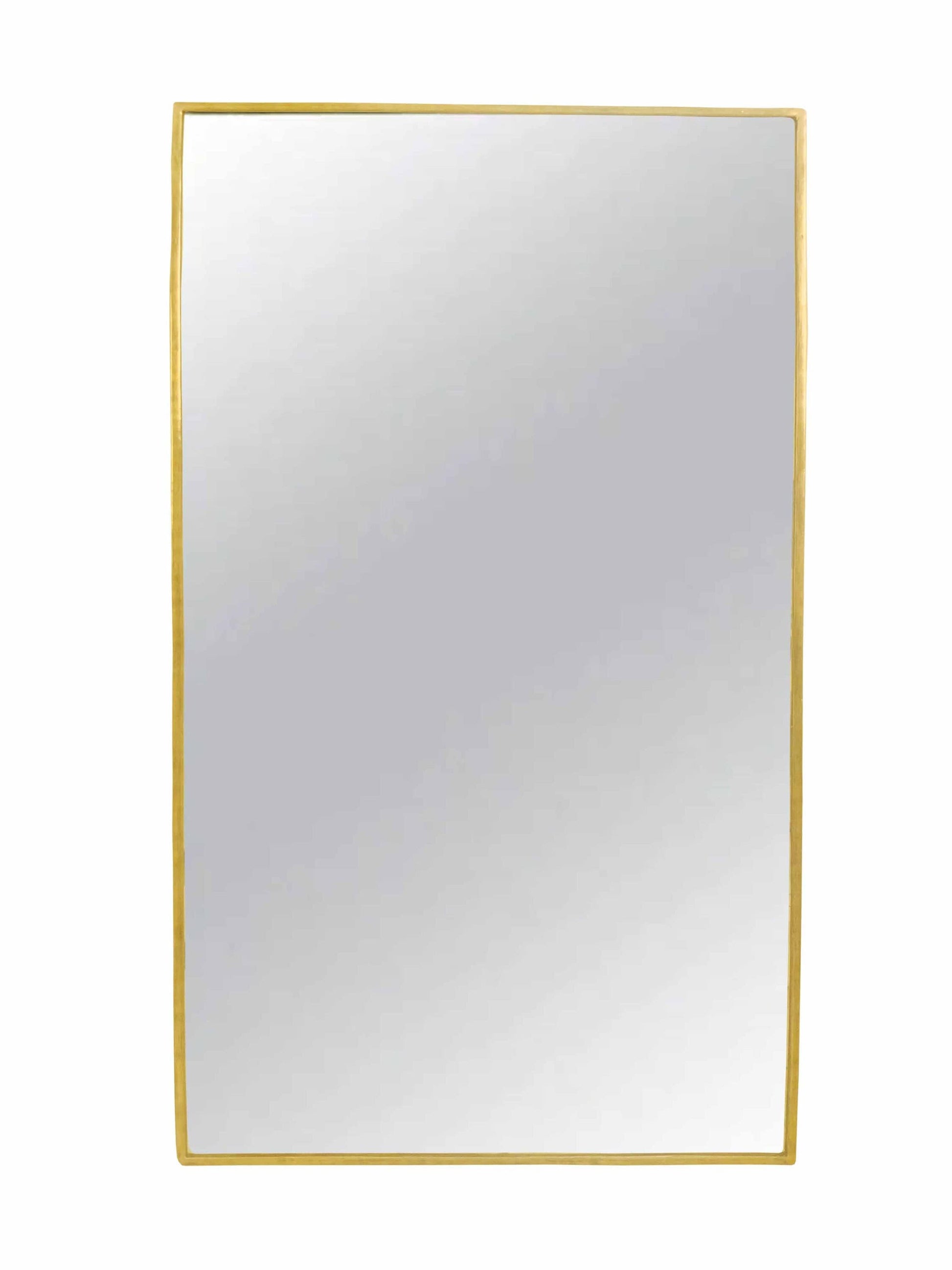 a gold framed mirror on a white background