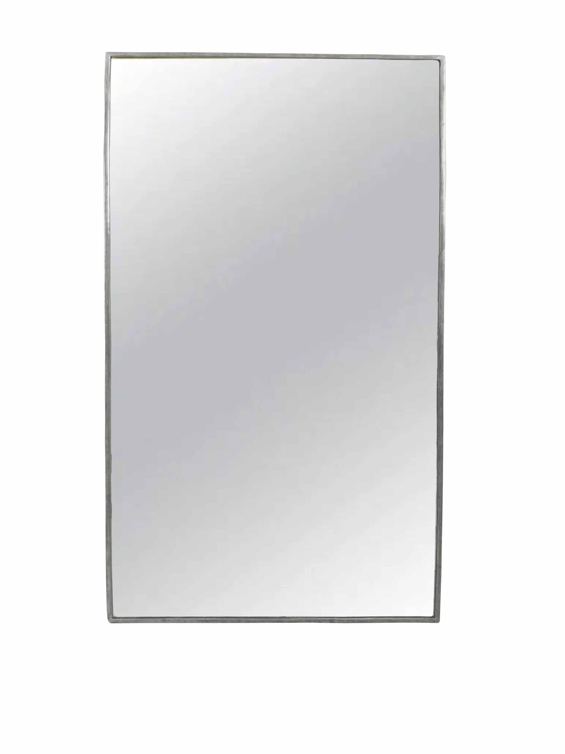 a white square mirror on a white wall