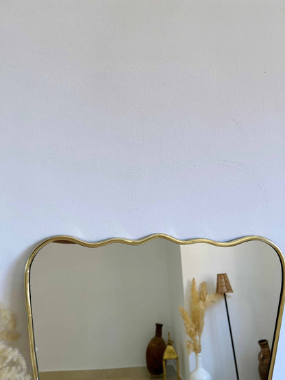 Italian Wavy Brass Mirror