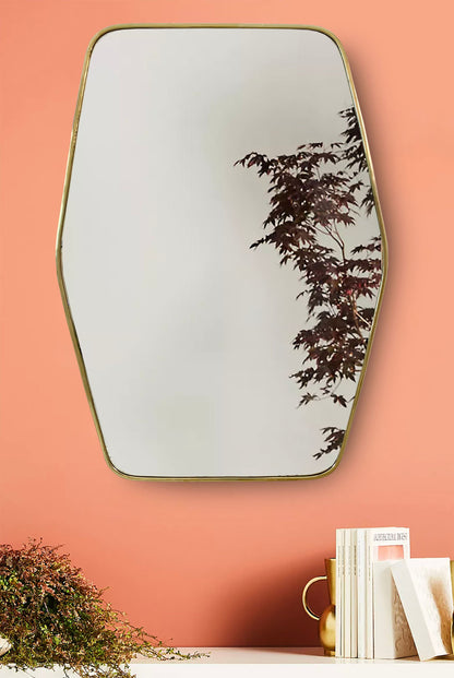 decorative hexagon wall mirror